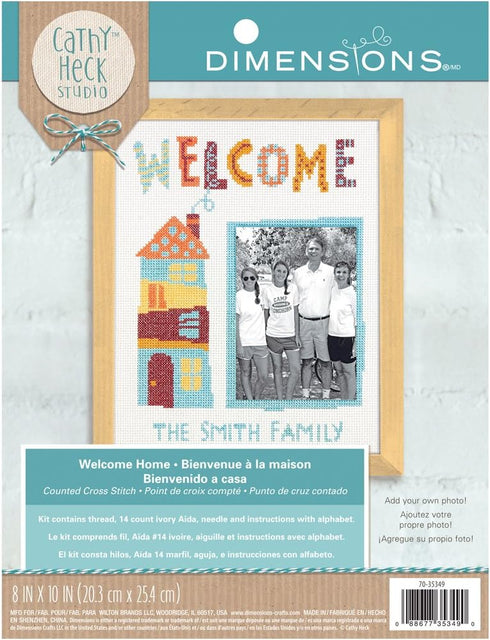 Dimensions 70-35349 Welcome Home Counted Cross Stitch Photo Frame Kit, 8" x 10"...