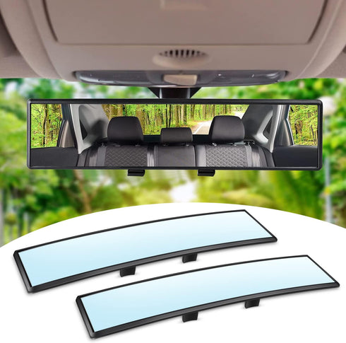 2pcs Car HD Rearview Mirrors 12 Inch, Interior Clip-on Panoramic Rear View Mirror, Wide Viewing Range Rear View Mirror, Universal Use for Cars, SU...