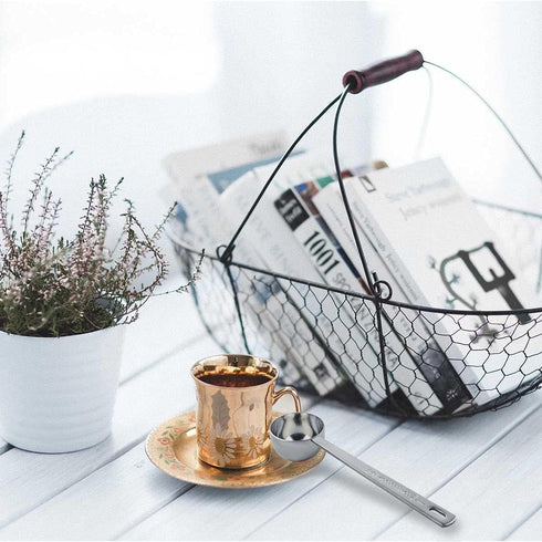 2 Pcs Coffee Scoop 18/8 Stainless Steel Measuring Coffee Spoon Set 1 Tablespoon (15ML) & 2 Tablespoon (30ML) Long Handle Spoons Metal Tablespoon f...