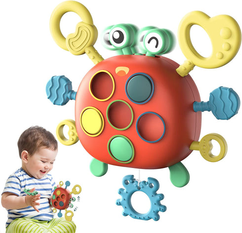 Baby Montessori Toys for 18 Months, Sensory Toys for Toddlers, Airplane Travel Essential for 1 2 Year Old Birthday Gifts Pull String Activity Moto...