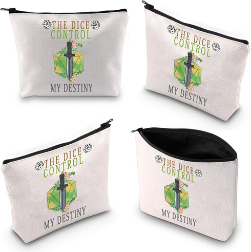 D-Ungeon Master Makeup Bag D20 Dice Cosmetic Bag DandD Dice Gift Dm Gift Role Playing Game Gift Cosmetic Bag (40.MY DESTINY)...