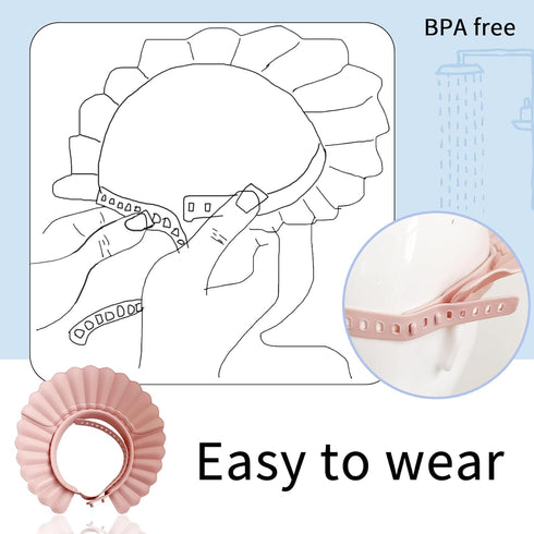 Baby Shower Cap Shower Bathing Protection Hat Safe Shampoo Bath Head Cap Visor for Toddler,Baby, Kids,Children (Pink)...