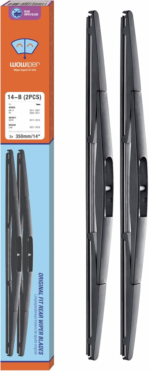 14 inch (14-B) Rear Wiper Blades Replacement for Honda CR-V 2011-2007 Fit 2020-2007 Pilot 2020-2016 Subaru Forester 2018-2006 Outback 19-05 +More ...