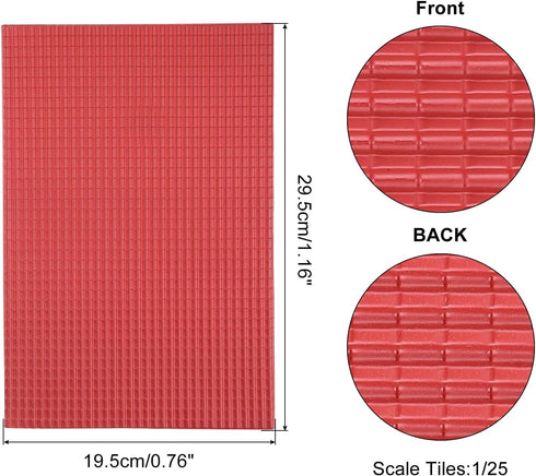 MECCANIXITY Miniature Roof Tiles PVC Model Roof Tiles Mini DIY Tiles Model Building Set for Model Building Dolls Houses Garden Sand Table 29.5x19....
