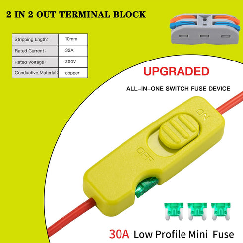 Upgraded 18V Battery Adapter for Ryobi 18V One+ Battery Adapter All-in-one Design of The Fuse and Switch Power Tool Battery Converter Kit 14 Gauge...