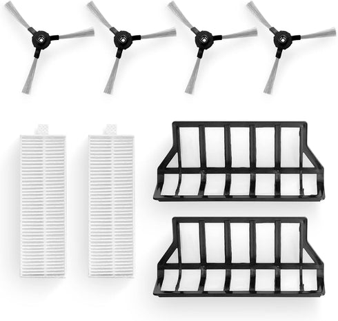 Dana Trading Smart Robot Vacuum Accessory Kit - 2 Replacement Side Brush, Primary Filter, & 2 H10 Filters for SereneLife Smart Automatic Robot Vac...