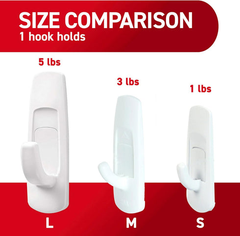 Command 5 lb Large Utility Hooks, 7 Wall Hooks and 12 Command Strips, Damage-Free Hanging with Adhesive Strips, No Tools for Hanging, Organization...