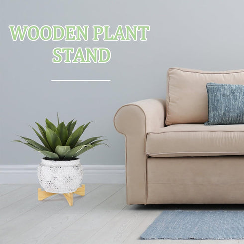 Short Bamboo Plant Stand, Single Floor Flower Planter Stand, Outdoor Clearance Plant Holders Indoor Stand, Mid Century Modern Plant Stand Riser Sh...