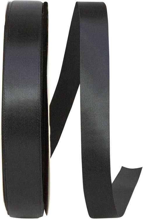 Reliant Ribbon 4950-031-05C Double Face Satin Ribbon, 7/8 Inch X 100 Yards, Black...