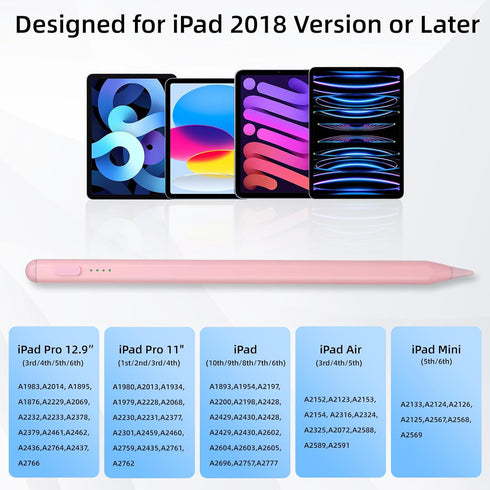 Stylus Pen for iPad, with tilt-Pressure Sensitivity and Multi-Point Anti-False-Touch Function. 20-Minute Fast Charging for 2018-2023 iPad/Mini/Pro...