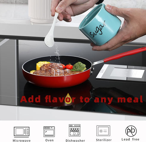 ONTUBE Ceramic Sugar Bowl with Lid and Spoon,Porcelain Sugar Pot,8oz (Turquoise)...