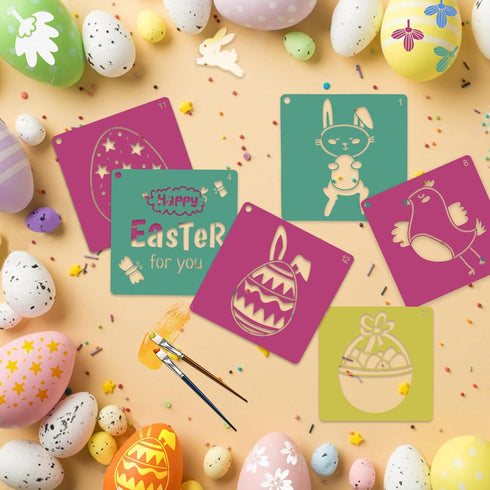 30Pcs Spring Stencils for Kids 8 Inches Sidewalk Chalk Stencils Large Drawing Stencils for Crafts Reusable Garden Flower Easter Themed Primary Sha...