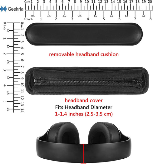 Geekria Protein Leather Headband Pad Compatible with Bose Beats JBL ATH Hyperx Skullcandy, Headphones Replacement Band, Headset Head Cushion Cover...