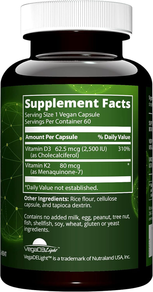MRM Nuturition Vegan Vitamin D3 & K2 | Bone + immune health | Made from lichens | Supports calcium absorption | Vegan + Vegetarian friendly | 60 s...