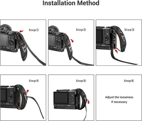 SmallRig Camera Cage Wrist Strap, Universal Quick Adjustable Secure Grip Camera Cage Handle Hand Wrist Strap PAC2456...
