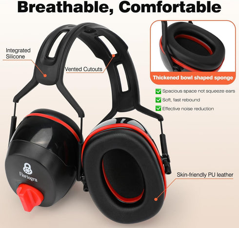 Ear Muffs For Noise Reduction, Professional SNR25db-SNR35db Noise Canceling Headphones, 360 Degree Shooting Ear Protection For Yard Work, Shooting...