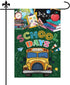 First Day of School Flag, 18x12in Back to My School Garden Flag Burlap Yard Flag Supplies Banner Party Decorations Outdoor for Student Teacher Out...