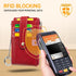 Credit Card Holder for Women RFID Small Wallet Women Slim - Multi Zipper Card Case with Keychain Wine Red...