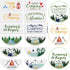 12pcs Camping Welcome Stencils for Painting On Wood 12" Half Round Stencils Forest Mountain Nature Stencil with Paint Brush Camp Life Go Fishing T...