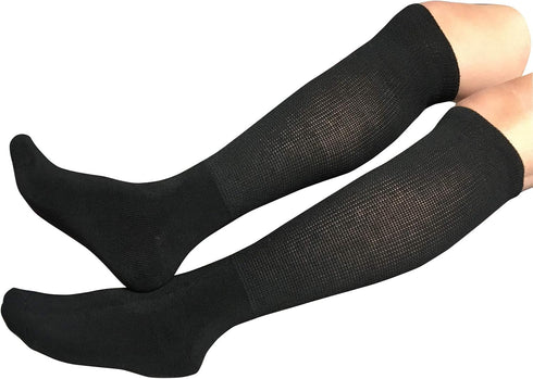 Extra Width Diabetic Socks for Lymphedema, Bariatric Non Binding Knee High Sock for Swollen Edema Cast Feet Mens and Womens Legs, Slouch Boot Sock...