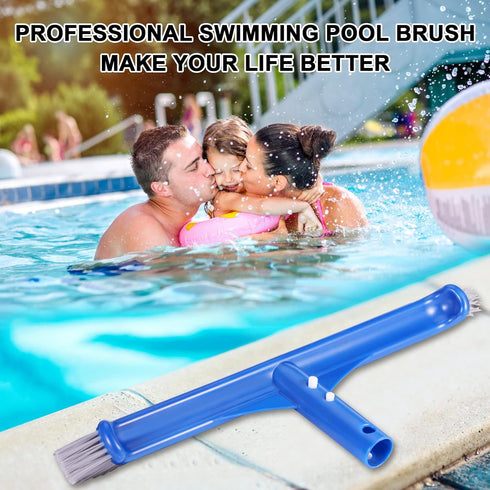 Professional Swimming Pool Wall & Tile Brush,17.5" Curved Edge Heavy Duty Head Designed for Cleans Walls, Tiles & Floors, Premium Nylon Bristles w...