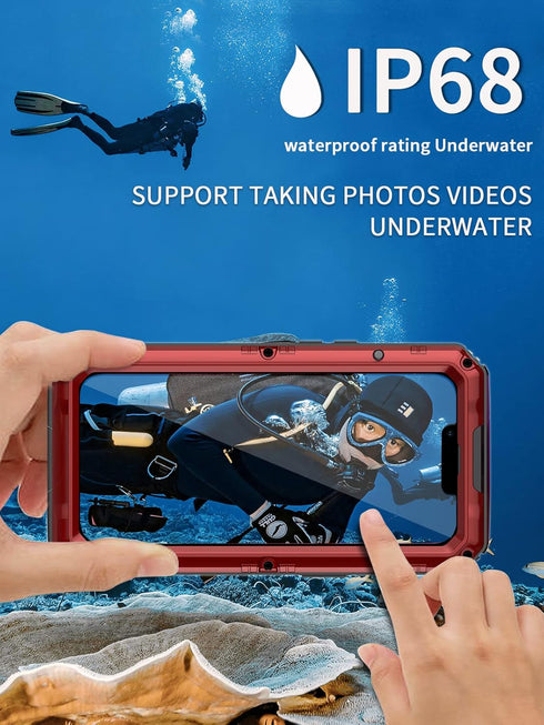 Unitedtime for iPhone 12 Case Waterproof with Built-in Screen Protector Full Body Rugged Hard Silicone, Military Grade Shockproof Dustproof Protec...