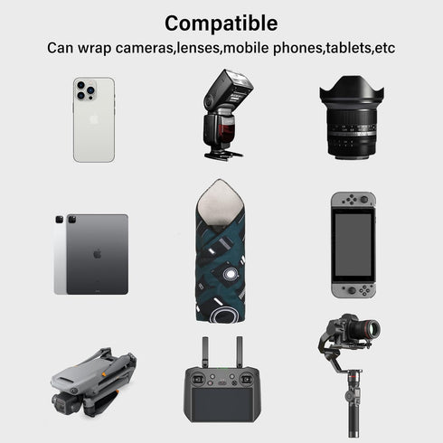 Protective Wrap, Camera wrap, Magic Self-Adhesive Cloth, 13.39"x13.39" Anti-scratch Lens Camera Wrap, Folding, Washable, Lens pouches, Soft cloth ...