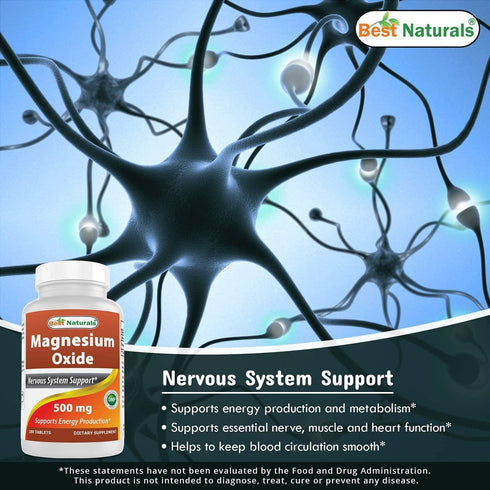 Best Naturals Magnesium oxide 500 mg 180 tablets...