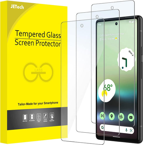 JETech Screen Protector for Google Pixel 6a 6.1-Inch, Fingerprint Compatible, Tempered Glass Film, HD Clear, 3-Pack...