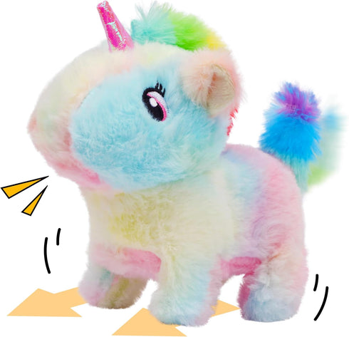 Cuteoy Walking Rainbow Unicorn Stuffed Animal Talking Wagging Nodding Educational Plush Toy Electric Interactive Animated Plushies for Girls Boys ...
