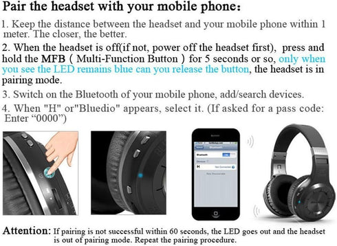 Bluedio HT Turbine Wireless Bluetooth 4.1 Stereo Headphones, White...