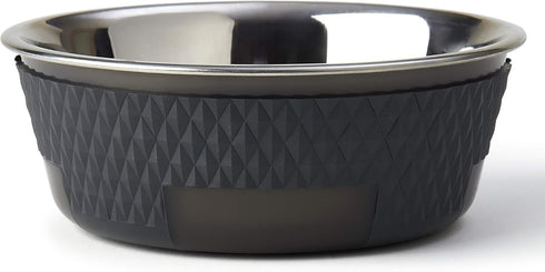 PetRageous 16019 Kona Stainless Steel Non-slip Dishwasher Safe Dog Bowl 3.75-Cup 6.75-Inch Diameter 2.5-Inch Tall for Medium and Large Dogs and Ca...