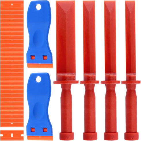 Swpeet 36Pcs 3/4" 7/8" 1" 1-1/2" Plastic Chisel and Plastic Blade Scraper Tools with Blades Replacement Assortment Kit, Scraper Remover Tool Kit C...