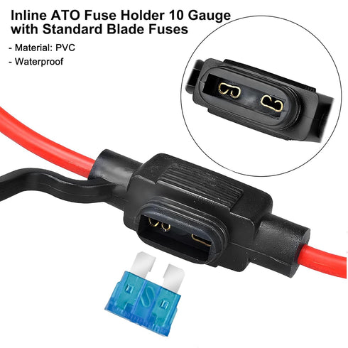 MuHize Mini ATM Fuse Tap Kit with 16 AWG Wiring - 120 Pcs 5A to 30A Fuses for Car RV Camper | Locking Holder Design...