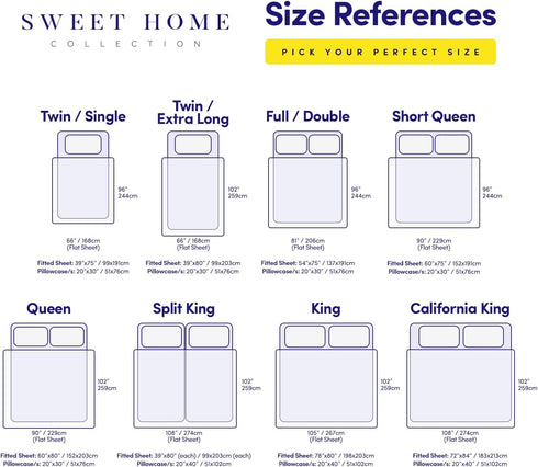 1500 Supreme Collection Twin XL Sheet Sets Lavender - 3 Piece Bed Sheets and Pillowcase Set for Twin XL Mattress - Extra Soft, Elastic Corner Stra...