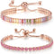 Dainty Sparkling Crystal Tennis Bracelets Set 18K Gold Plated Shiny Cubic Zirconia Jewelry Birthday Gifts for Women...