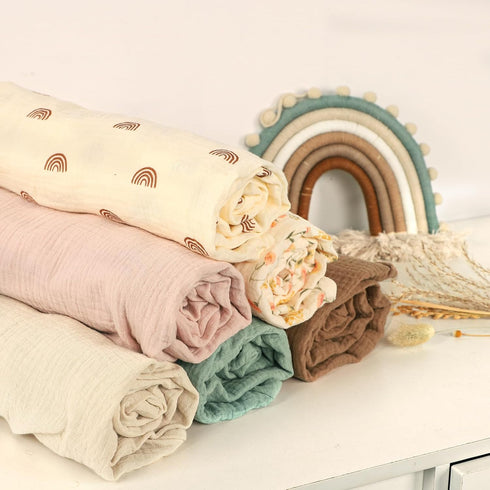 Muslin Baby Lounger Cover Soft Organic Cotton Slipcover Fits Newborn Lounger for Baby Boys and Girls (Blue)...