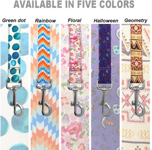 10FT Dog Leash, Strong Thick Nylon Pet Flat Leash with Cute Stylish Printed Pattern for Small Medium Large Dogs Walking Training...