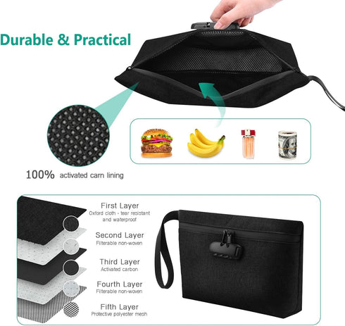 ORIA Waterproof Handbag with Lock, Black, for Travelers, Adults, Handbag...