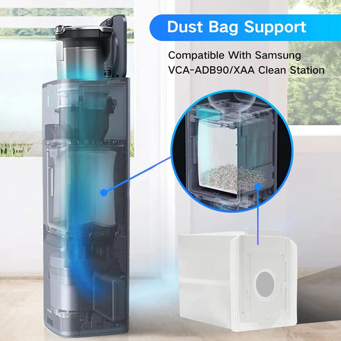 Dust Bags For Samsung ADB90/XAA,Cleaning Station Vcuum Cleaner w/Dustbin,Replacement Disposal Bag (8)...