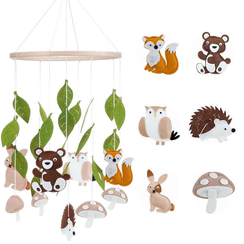 Woodland Ocean Mobile for Crib Jungle Baby Nursery Mobiles Forest Safari Toys for Crib Animals Woodland Nursery Decor for Baby Boys Girls Toys Roo...