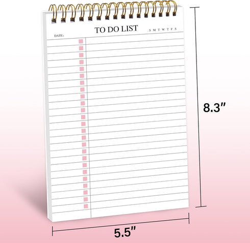 To Do List Notepad, Undated Daily Planner Notepad with To Do List Notebook Checklist Planner Spiral Waterproof Cover Notepad for Office Supplies, ...