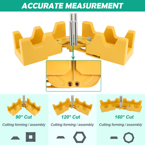 2-in-1 Mitre Measuring Cutting Tool,Miter Saw Protractor and 85-180°Angle Finderfor Home Improvement Carpentry Work (Yellow)...