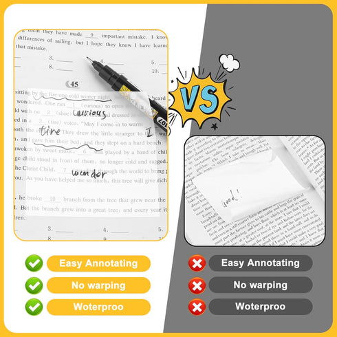 Transparent Sticky Notes with Marker, 3x3 inch Clear Sticky Note Pads, 7 Pack Translucent Sticky Note See Through School Office Supplies for Book ...