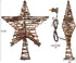 Rattan 3D Star Tree Topper - 12" Rustic Rattan Star with Built-in 10-Bulb String Lights for Christmas Tree Decoration...