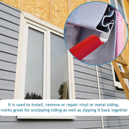 Fpz-bd7" 1Pcs Red Vinyl Siding Tools,Vinyl Siding Removal Tool For Install and Repair Vinyl Sidings Without Damage Siding With Extra Long Anti-ski...