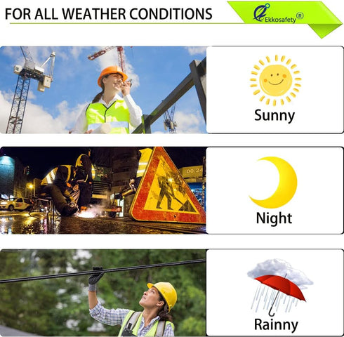 Reflective Mesh Safety Vest for Men Women with 8 Pockets and Zipper Front High Visibility Mesh Vest Hi Vis Construction Work Vest,Meets ANSI/ISEA ...