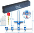 King&Charles Cabinet Hardware Jig, Cabinet Handle Jig + Automatic Hole Punch + Point Drill Bits, Cabinet Jig for Handles and Pulls on Drawers/Cabi...