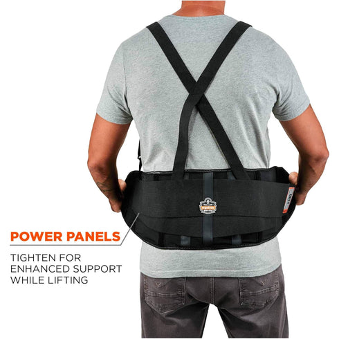 Ergodyne ProFlex 100 Back Support Brace, 8" Spandex Belt, Adjustable, Removeable Straps, Small, Black...