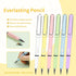 6Pcs Everlasting Pencil, Inkless Pencil Eternal with Replacement Nibs, Pen Unlimited Writing Reusable Erasable for Student Artist Drawing, Kids Gi...